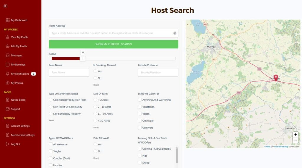 host farm search wwoof ireland